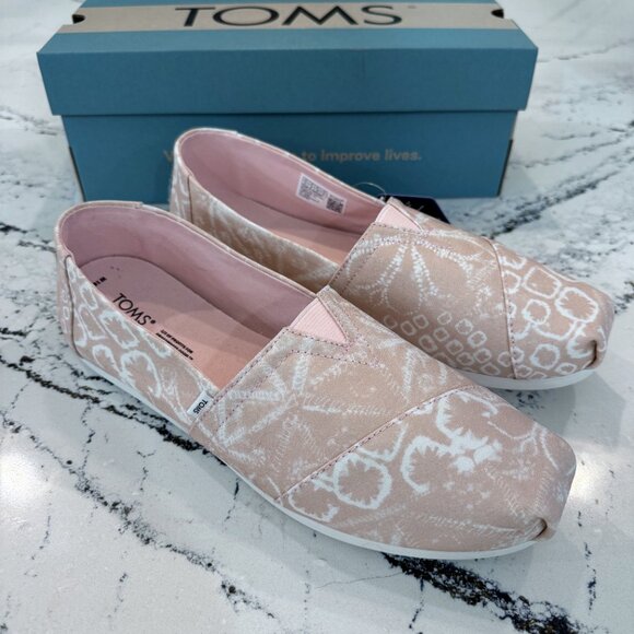TOMS Alpargata Cloudy Pink Patchwork Batik Slip on Flats Size 10 - Picture 2 of 5